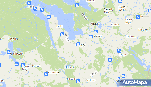 mapa Rogojny gmina Świętajno, Rogojny gmina Świętajno na mapie Targeo