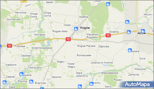 mapa Rogów-Parcela, Rogów-Parcela na mapie Targeo