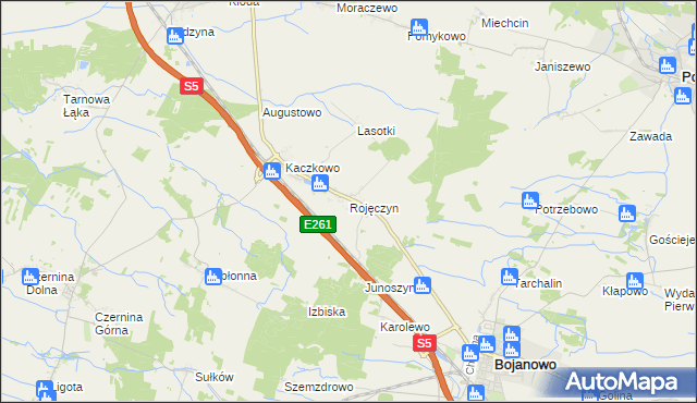 mapa Rojęczyn, Rojęczyn na mapie Targeo