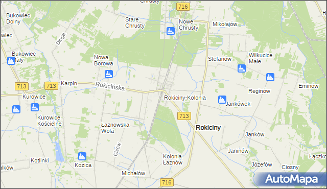 mapa Rokiciny-Kolonia, Rokiciny-Kolonia na mapie Targeo