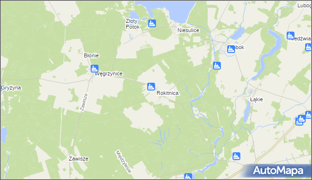 mapa Rokitnica gmina Skąpe, Rokitnica gmina Skąpe na mapie Targeo