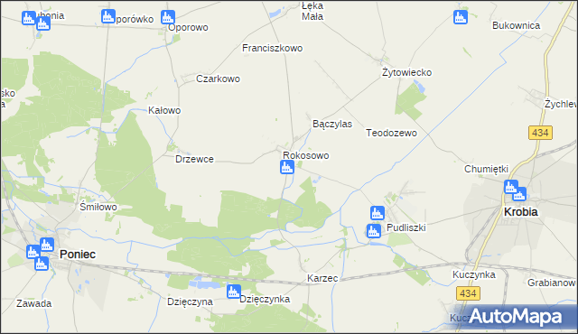 mapa Rokosowo Osada, Rokosowo Osada na mapie Targeo