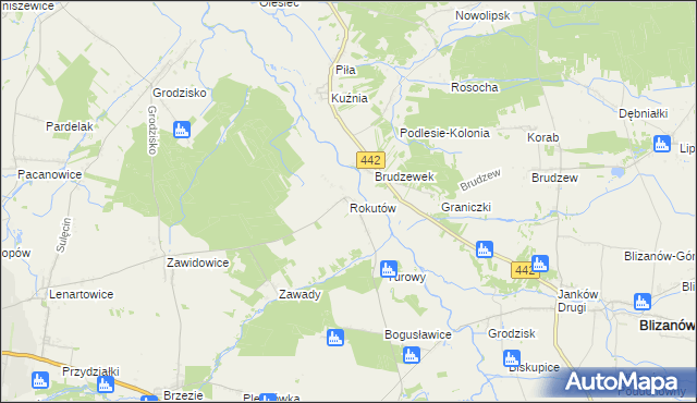 mapa Rokutów, Rokutów na mapie Targeo