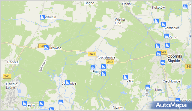 mapa Rościsławice, Rościsławice na mapie Targeo