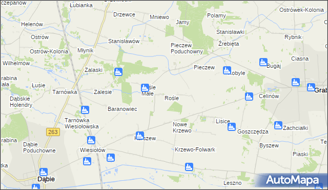 mapa Rośle, Rośle na mapie Targeo