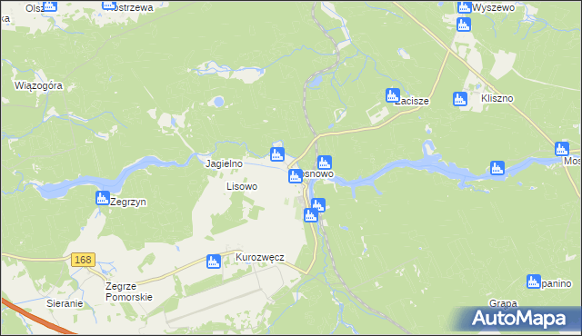 mapa Rosnowo gmina Manowo, Rosnowo gmina Manowo na mapie Targeo