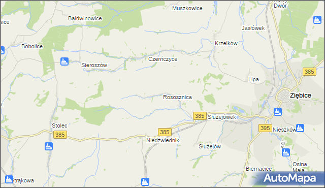 mapa Rososznica, Rososznica na mapie Targeo