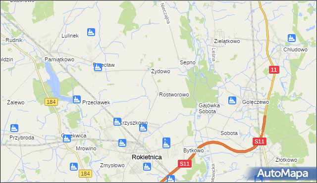 mapa Rostworowo, Rostworowo na mapie Targeo