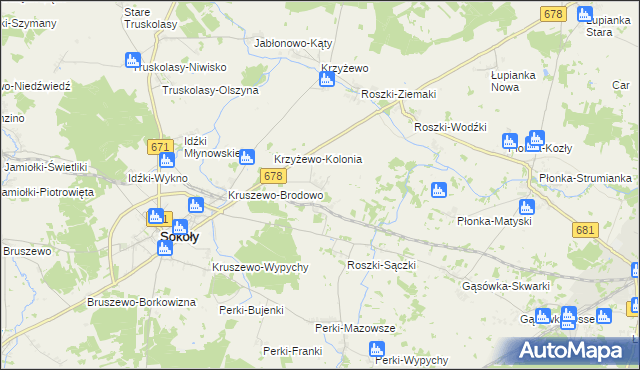 mapa Roszki-Chrzczony, Roszki-Chrzczony na mapie Targeo