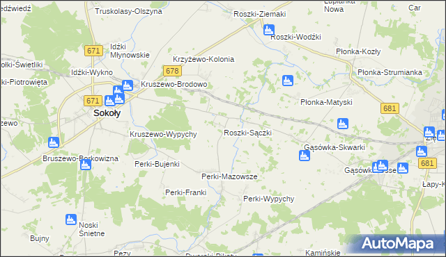 mapa Roszki-Sączki, Roszki-Sączki na mapie Targeo