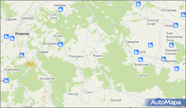 mapa Rowiny, Rowiny na mapie Targeo