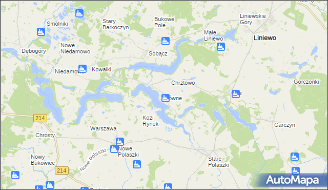 mapa Równe gmina Liniewo, Równe gmina Liniewo na mapie Targeo