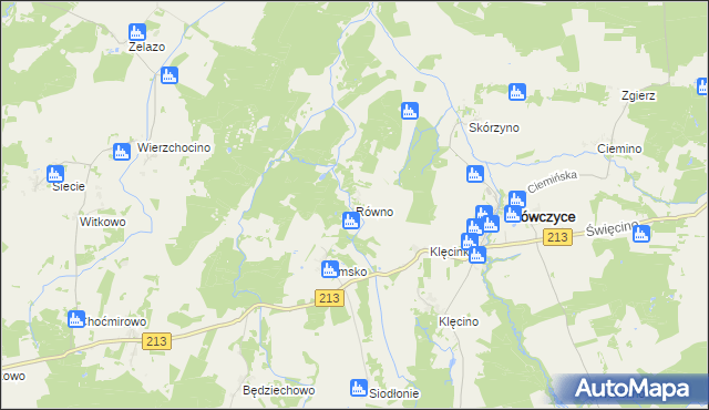 mapa Równo gmina Główczyce, Równo gmina Główczyce na mapie Targeo