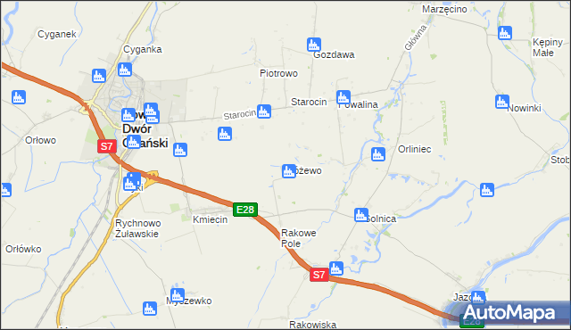 mapa Różewo gmina Nowy Dwór Gdański, Różewo gmina Nowy Dwór Gdański na mapie Targeo