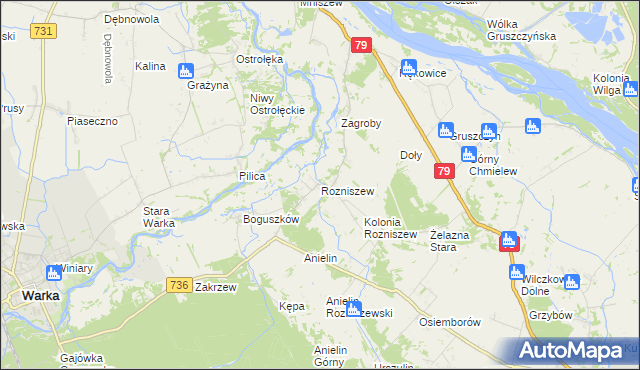 mapa Rozniszew, Rozniszew na mapie Targeo