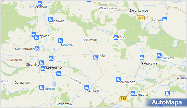 mapa Rożnów gmina Przeworno, Rożnów gmina Przeworno na mapie Targeo