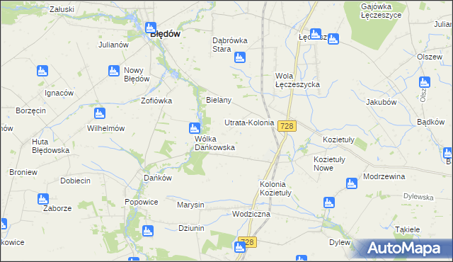 mapa Roztworów gmina Błędów, Roztworów gmina Błędów na mapie Targeo