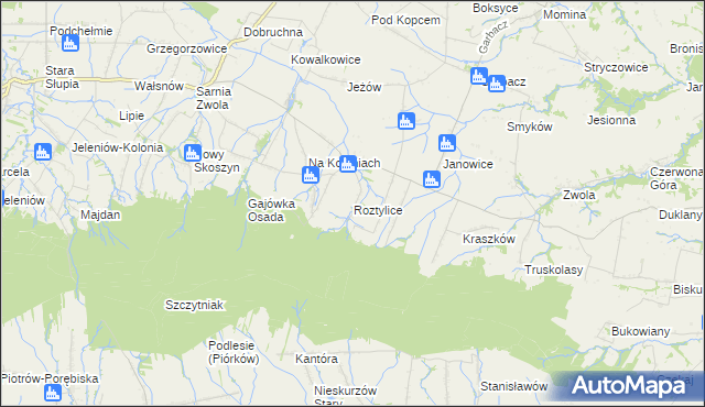 mapa Roztylice, Roztylice na mapie Targeo