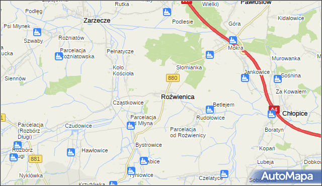 mapa Roźwienica, Roźwienica na mapie Targeo