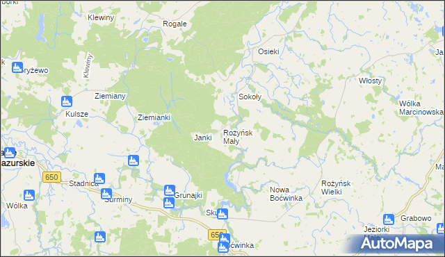 mapa Rożyńsk Mały, Rożyńsk Mały na mapie Targeo