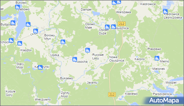 mapa Rucowe Lasy, Rucowe Lasy na mapie Targeo
