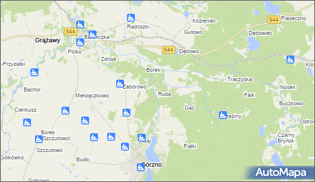 mapa Ruda gmina Górzno, Ruda gmina Górzno na mapie Targeo