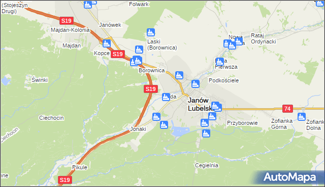 mapa Ruda gmina Janów Lubelski, Ruda gmina Janów Lubelski na mapie Targeo