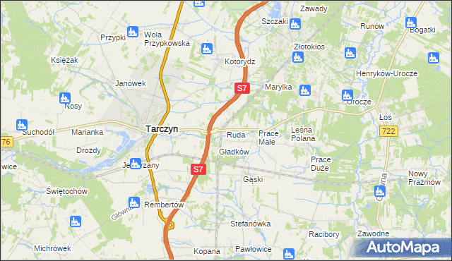 mapa Ruda gmina Tarczyn, Ruda gmina Tarczyn na mapie Targeo