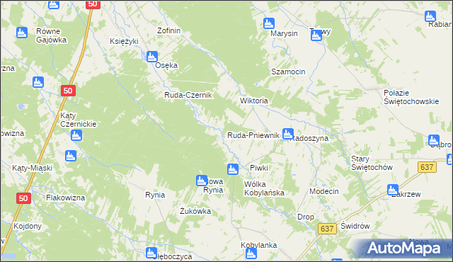 mapa Ruda-Pniewnik, Ruda-Pniewnik na mapie Targeo