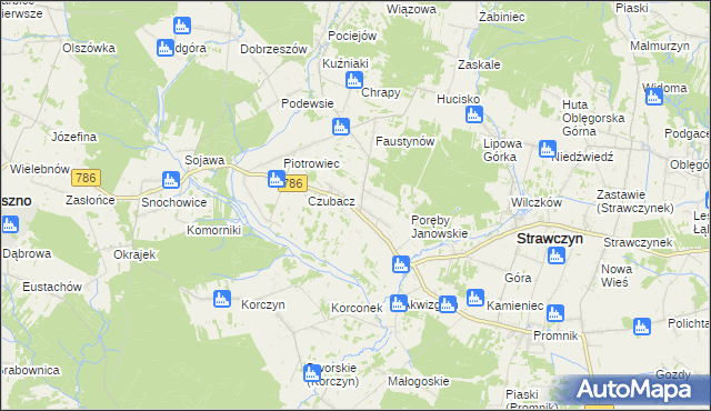 mapa Ruda Strawczyńska, Ruda Strawczyńska na mapie Targeo