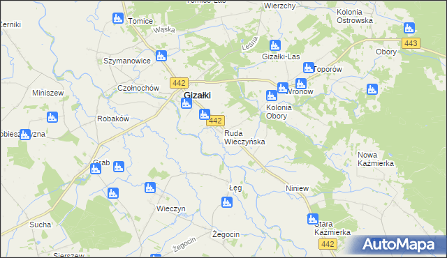 mapa Ruda Wieczyńska, Ruda Wieczyńska na mapie Targeo