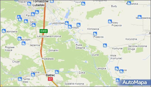 mapa Ruda Żelazna, Ruda Żelazna na mapie Targeo