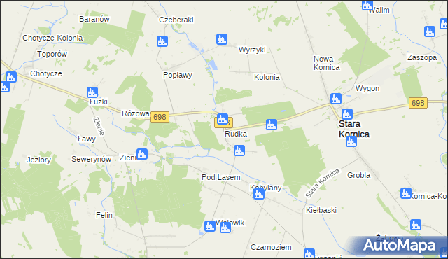 mapa Rudka gmina Stara Kornica, Rudka gmina Stara Kornica na mapie Targeo
