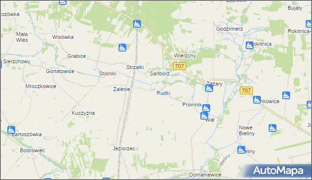 mapa Rudki gmina Nowe Miasto nad Pilicą, Rudki gmina Nowe Miasto nad Pilicą na mapie Targeo