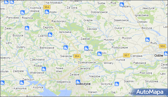 mapa Rudnik gmina Dobczyce, Rudnik gmina Dobczyce na mapie Targeo