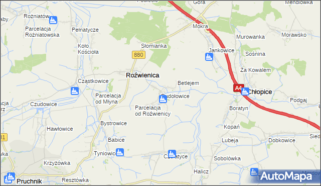 mapa Rudołowice, Rudołowice na mapie Targeo