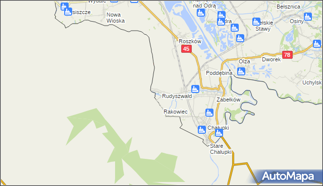 mapa Rudyszwałd, Rudyszwałd na mapie Targeo