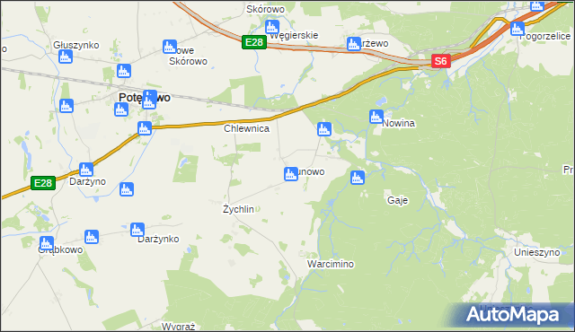 mapa Runowo gmina Potęgowo, Runowo gmina Potęgowo na mapie Targeo