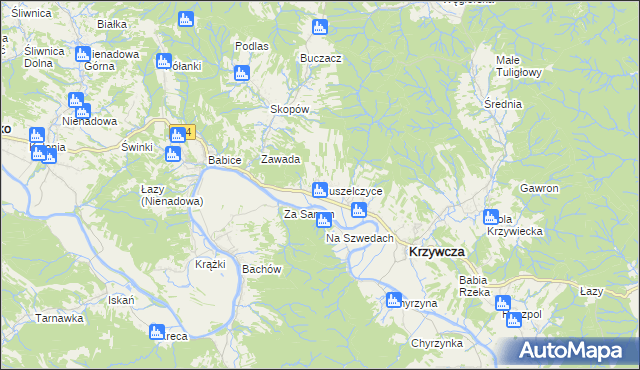 mapa Ruszelczyce, Ruszelczyce na mapie Targeo