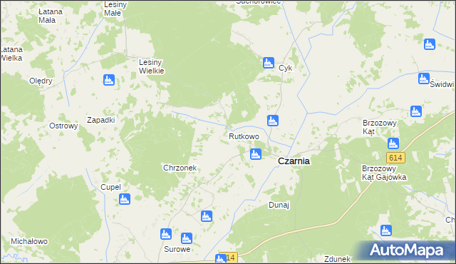 mapa Rutkowo gmina Czarnia, Rutkowo gmina Czarnia na mapie Targeo