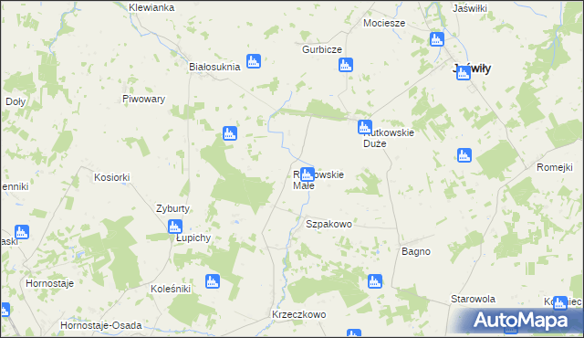 mapa Rutkowskie Małe, Rutkowskie Małe na mapie Targeo