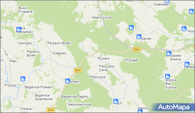 mapa Ruzieck, Ruzieck na mapie Targeo