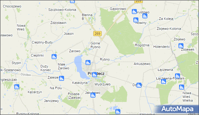 mapa Rybno gmina Przedecz, Rybno gmina Przedecz na mapie Targeo