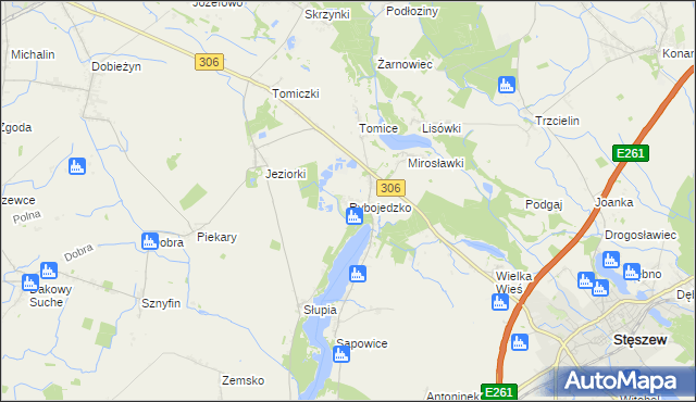 mapa Rybojedzko gmina Stęszew, Rybojedzko gmina Stęszew na mapie Targeo