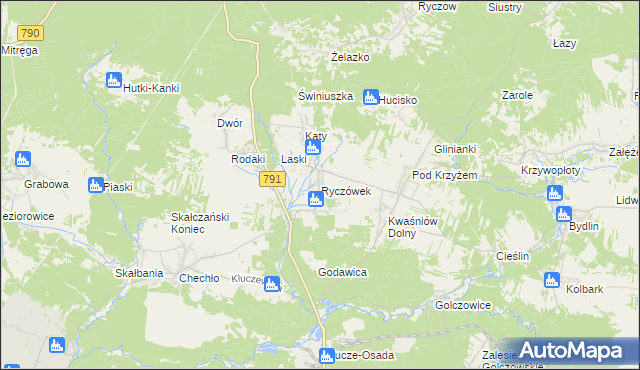 mapa Ryczówek, Ryczówek na mapie Targeo