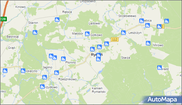 mapa Rymań, Rymań na mapie Targeo