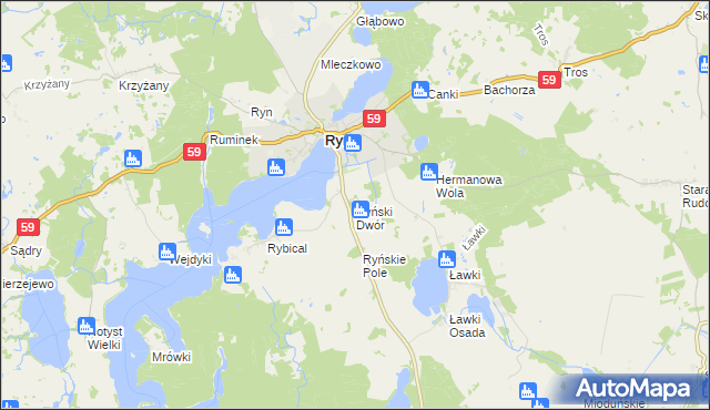 mapa Ryński Dwór, Ryński Dwór na mapie Targeo
