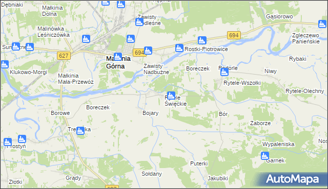 mapa Rytele Święckie, Rytele Święckie na mapie Targeo