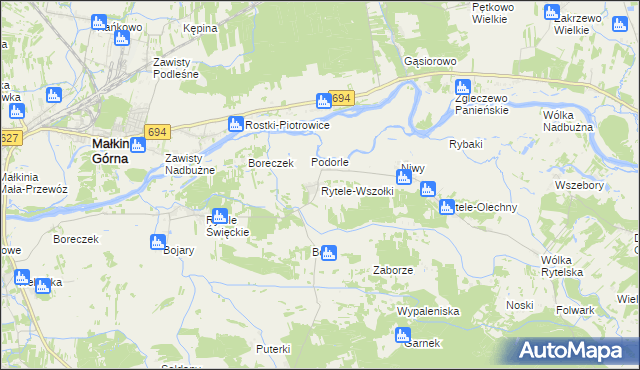 mapa Rytele-Wszołki, Rytele-Wszołki na mapie Targeo