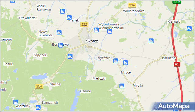 mapa Ryzowie, Ryzowie na mapie Targeo